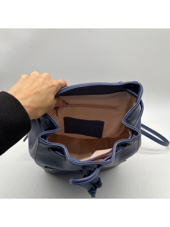 Style & Co Moonlight Blue Faux Leather Whip‑Stitch Backpack